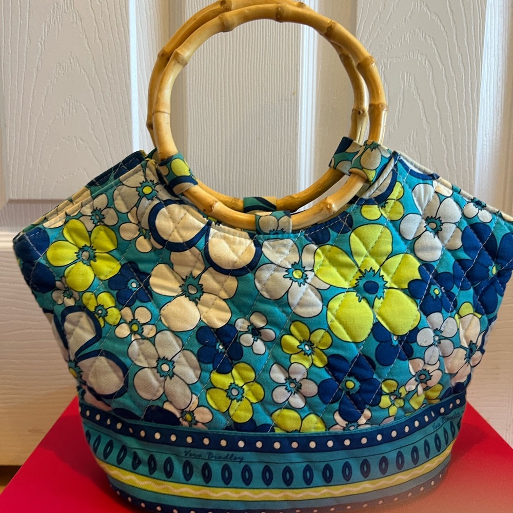 Vera Bradley purse with bamboo handles